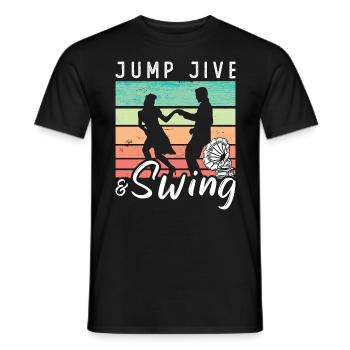 Swing Dance Jump Jive & Retro Dancing Swing Dancer - Men's T-Shirt - black - Front - AI Model Male 178 light (178cm)