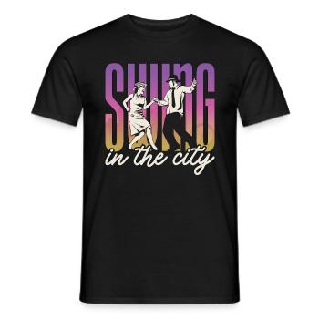 Swing Dance Swing In The City Loves Dance Sport - Men's T-Shirt - black - Front - AI Model Male 178 light (178cm)