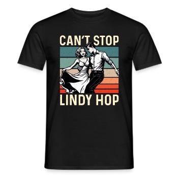 Swing Dance Can't Stop Lindy Retro Couple Dancing - Men's T-Shirt - black - Front - AI Model Male 178 light (178cm)