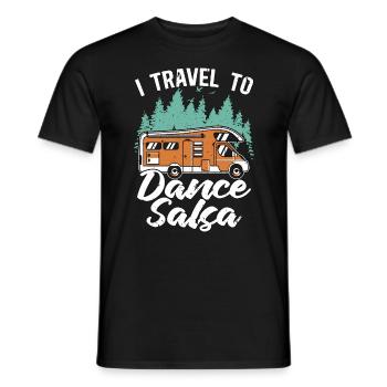 Salsa Dance I Travel To Dance Salsa Mambo Music - Men's T-Shirt - black - Front - AI Model Male 178 light (178cm)