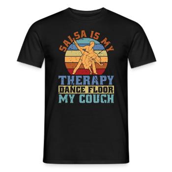 Salsa Dance Salsa Is My Therapy Retro Mambo Music - Men's T-Shirt - black - Front - AI Model Male 178 light (178cm)