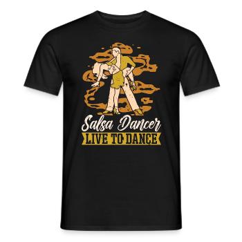 Salsa Dancer Live To Mambo Dancing Salsa Dancer - Men's T-Shirt - black - Front - AI Model Male 178 light (178cm)