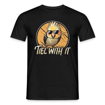 Cockatiel 'Tiel With It Parrot Cockatiel Lover - Men's T-Shirt - black - Front - AI Model Male 178 light (178cm)