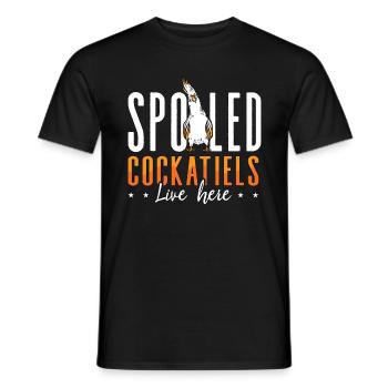 Calopsitte Les calopsittes gâtées vivent ici Perruche - T-shirt homme - noir - Devant - AI Model Male 178 light (178cm)