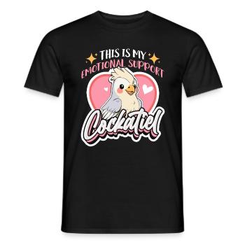 Cockatiel This Is My Emotional Support Bird Lover - Men's T-Shirt - black - Front - AI Model Male 178 light (178cm)