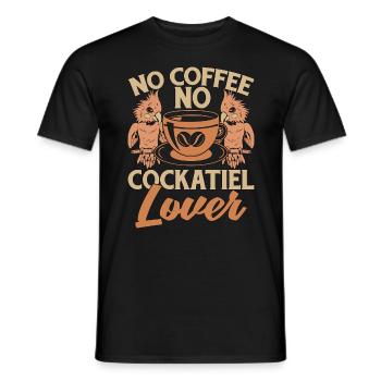 Cockatiel Lover No Coffee No Cockatoo Coffee Lover - Men's T-Shirt - black - Front - AI Model Male 178 light (178cm)