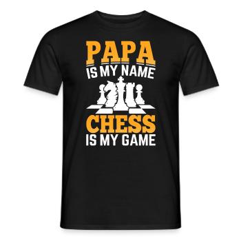 Chess Dad Checkmate Strategy Games Funny Chess - Men's T-Shirt - black - Front - AI Model Male 178 light (178cm)