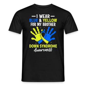 Syndrome de Down Frère Chromosome T21 Bleu et - T-shirt homme - noir - Devant - AI Model Male 178 light (178cm)