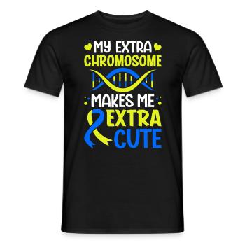 Mon chromosome supplémentaire me rend encore plus mignon drôle - T-shirt homme - noir - Devant - AI Model Male 178 light (178cm)