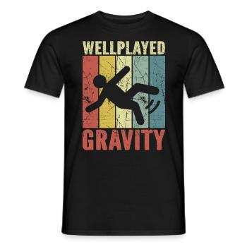 Bien joué Gravity Broken Bone Retro Vintage - T-shirt homme - noir - Devant - AI Model Male 178 light (178cm)