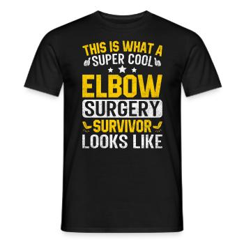 Récupération de la chirurgie du coude Drôle Os cassé Coude - T-shirt homme - noir - Devant - AI Model Male 178 light (178cm)