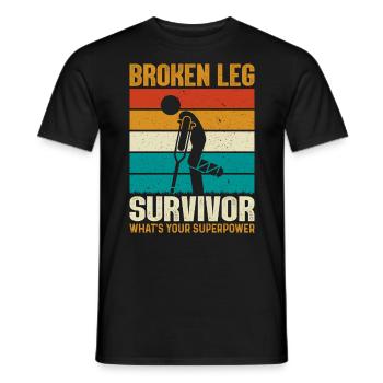 Gebrochenes Bein Knöchelchirurgie Genesung Gebrochenes Bein - Männer T-Shirt - Schwarz - Vorne - AI Model Male 178 light (178cm)