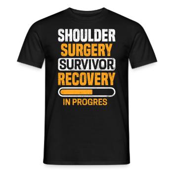 Schulterchirurgie Überlebende nach der Operation Genesung - Männer T-Shirt - Schwarz - Vorne - AI Model Male 178 light (178cm)