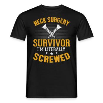 Survivant de la chirurgie cervicale ACDF Fusion vertébrale cervicale - T-shirt homme - noir - Devant - AI Model Male 178 light (178cm)