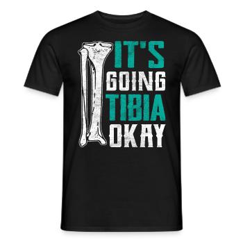 Ça va bien Tibia Drôle Chirurgie de la jambe cassée - T-shirt homme - noir - Devant - AI Model Male 178 light (178cm)