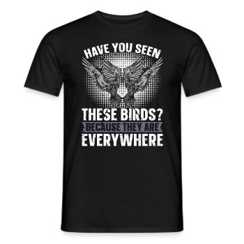 Pigeon voyageur Avez-vous vu ces pigeons d’élevage - T-shirt homme - noir - Devant - AI Model Male 178 light (178cm)