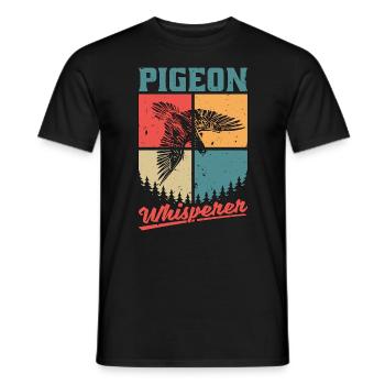 Pigeon voyageur Whisperer Retro Loves Pigeon Breeder - T-shirt homme - noir - Devant - AI Model Male 178 light (178cm)