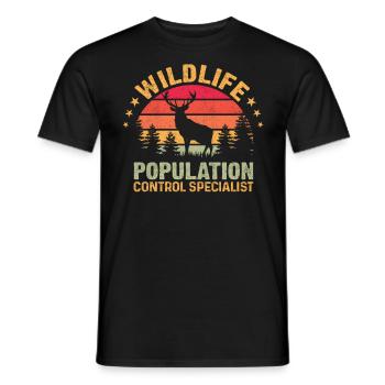 Drôle De Chasse Cerf Chuchoter Chasseur De La Faune - T-shirt homme - noir - Devant - AI Model Male 178 light (178cm)