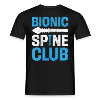 Bionic Spine Club Fusion Lombaire Spinal Drôle Dos - T-shirt homme - noir - Devant - AI Model Male 178 light (178cm)