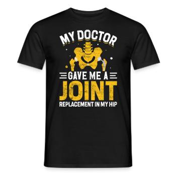 Mon médecin m’a donné une articulation drôle d’articulation de la hanche - T-shirt homme - noir - Devant - AI Model Male 178 light (178cm)