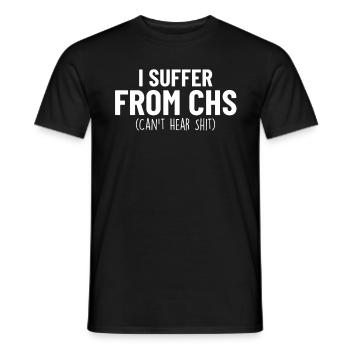 Ich leide an CHS Gebärdensprache Funny Deaf ASL - Männer T-Shirt - Schwarz - Vorne - AI Model Male 178 light (178cm)