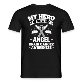 My Hero Is Now My Angel Brain Cancer Awareness - Men's T-Shirt - black - Front - AI Model Male 178 light (178cm)