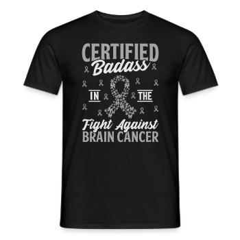 Zertifiziertes Badass-Glioblastom-Bewusstseinsgehirn - Männer T-Shirt - Schwarz - Vorne - AI Model Male 178 light (178cm)