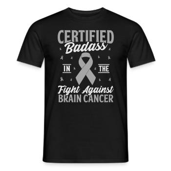 Zertifizierte Badass-Chemotherapie Graues Bandgehirn - Männer T-Shirt - Schwarz - Vorne - AI Model Male 178 light (178cm)