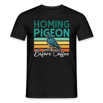 Homing Pigeon Before Bird Watching Coffee Lover - Men's T-Shirt - black - Front - AI Model Male 178 light (178cm)