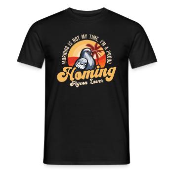 Le matin du pigeon voyageur n’est pas ma course de pigeons - T-shirt homme - noir - Devant - AI Model Male 178 light (178cm)
