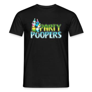 Perruche Party Poopers oiseau ornemental Perruche amateur - T-shirt homme - noir - Devant - AI Model Male 178 light (178cm)
