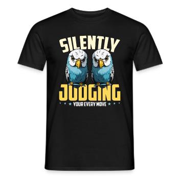 Perruche Jugez silencieusement votre chaque propriétaire de perruche - T-shirt homme - noir - Devant - AI Model Male 178 light (178cm)