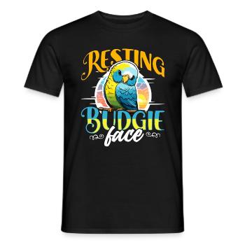 Perruche au repos Perruche visage Perruche Bird Lover - T-shirt homme - noir - Devant - AI Model Male 178 light (178cm)