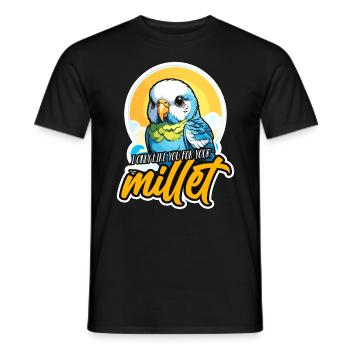 Budgie I Only Like You For Parakeet Budgie Lover - Men's T-Shirt - black - Front - AI Model Male 178 light (178cm)