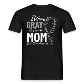 I Wear Gray for My Mom Chemotherapy Brain Cancer - Men's T-Shirt - black - Front - AI Model Male 178 light (178cm)
