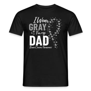Je porte du gris pour mon père guerrier Grey Ribbon Brain - T-shirt homme - noir - Devant - AI Model Male 178 light (178cm)