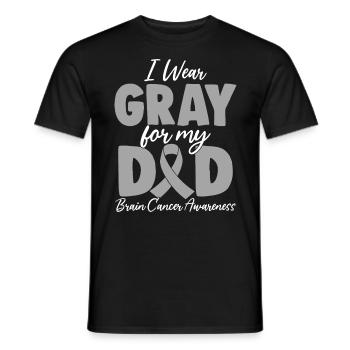 I Wear Gray for My Dad Gray Ribbon Brain Cancer - Men's T-Shirt - black - Front - AI Model Male 178 light (178cm)