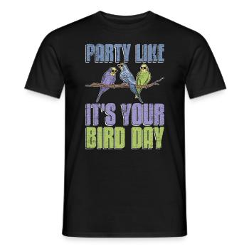 Perruche Faites la fête comme si c’était votre jour d’oiseau amoureux des animaux - T-shirt homme - noir - Devant - AI Model Male 178 light (178cm)