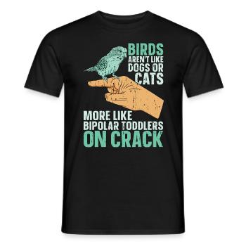 Les oiseaux perruches ne sont pas comme les chiens ou les chats amoureux des animaux - T-shirt homme - noir - Devant - AI Model Male 178 light (178cm)
