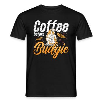 Budgie Lover Coffee Colorful Bird Coffee Lover - Männer T-Shirt - Schwarz - Vorne - AI Model Male 178 light (178cm)