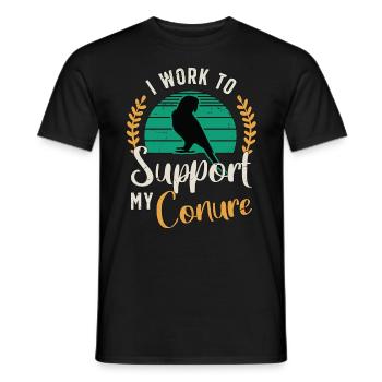 Conure I Work To Support My Parrot Conure Lover - Men's T-Shirt - black - Front - AI Model Male 178 light (178cm)