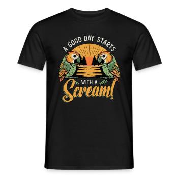 Conure A Good Day Starts Pet Bird Conure Lover - Men's T-Shirt - black - Front - AI Model Male 178 light (178cm)