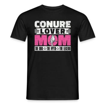 Conure Lover Mom The Idol The Myth Pet Bird Lover - Men's T-Shirt - black - Front - AI Model Male 178 light (178cm)