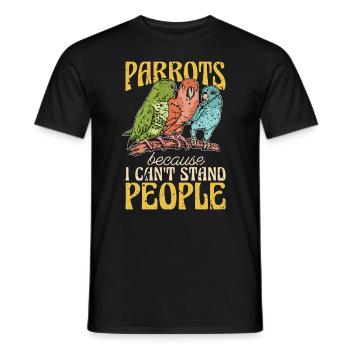 Parrots Because I Can't Stand People Ornithologist - Men's T-Shirt - black - Front - AI Model Male 178 light (178cm)