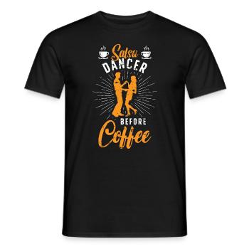 Salsa Dancer Before Coffee Dancing Coffee Lover - Men's T-Shirt - black - Front - AI Model Male 178 light (178cm)