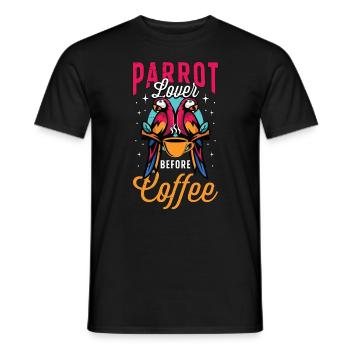 Amoureux des perroquets avant l’amateur de café ornithologue - T-shirt homme - noir - Devant - AI Model Male 178 light (178cm)