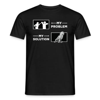 Amoureux des perroquets Mon problème Ma solution Pictogramme Papa - T-shirt homme - noir - Devant - AI Model Male 178 light (178cm)