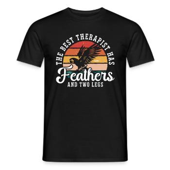 African Grey The Best Therapist Has Ornithologist - Men's T-Shirt - black - Front - AI Model Male 178 light (178cm)