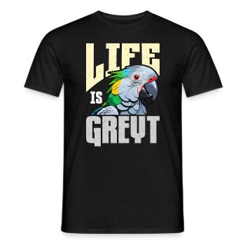 La vie grise africaine est un amoureux des perroquets propriétaire d’oiseaux gris - T-shirt homme - noir - Devant - AI Model Male 178 light (178cm)