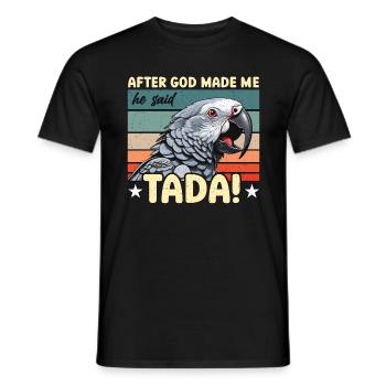 Gris africain après que Dieu m’ait créé, il a dit ornithologue - T-shirt homme - noir - Devant - AI Model Male 178 light (178cm)